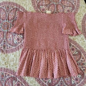 Japna Smocked Peplum Blouse